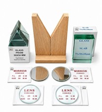 Optical Set with Convex & Concave Lenses, Mirrors, Prism, Glass Slab & Stand picture