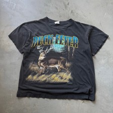Vintage 90’s Buck Fever Deer Hunting Faded Classic Retro T-shirt Size Large picture