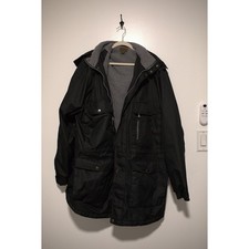 Boulder Creek Trading Company Mens 2XL Tall Black Fleece Lined Hooded Parka Coat picture