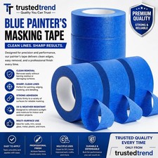 3 Rolls Blue Painter’s Tape 2 Inch x 60 Yards 5.5 Mil Masking Tape Clean Removal picture