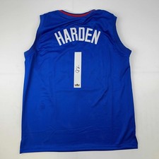 Facsimile Autographed James Harden Los Angeles LA Blue Jersey Men's XL picture
