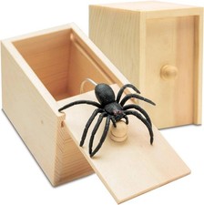 Fake Spider in a Box Prank Gift for Adults Kids,Handmade Wooden Pop Out Scare Su picture