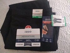 NWT IZOD Advantage Performance Straight Fit Jeans 38x30 Ultraflex Stretch Black picture