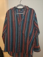 Vintage Wrangler Cowboy Cut Brushpopper Pearl Snap Shirt Men’s 16.5 X 34Striped picture