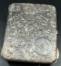 STERLING SILVER MINIATURE PHOTOGRAPH CASE 2 SIDED ANTIQUE 1916 ART NOUVEAU picture