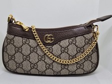 Gucci Ophidia Mini Women's Leather Shoulder Bag Beige & Ebony GG Supreme Canvas picture