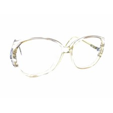 Luxottica Vintage Debra Clear Gold Grandma Oversize Eyeglasses Frames 52-14 135 picture