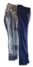 Justice Active Girls Navy Blue & Silver Leggings Size 14 Lot 2 Pair New picture