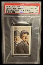 1935 LAUREL & HARDY GALLAHER LTD STARS SCREEN & STAGE PSA 10 GEM MINT POP 1 picture