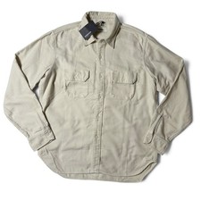 Buck Mason Brushed Flannel Two Pocket Work Shirt Mens Size L Pumice Cotton NWT picture