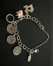 James Avery 925 Silver Charm Bracelet 6 Dangle Charms Lobster Clasp 25.4 grams picture