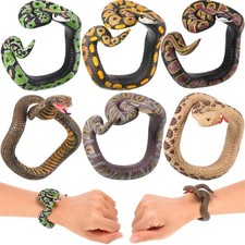 Sumind 6 Pieces Fake Snake Bracelet PVC Realistic 2.67 X 1.77 Inch, Assorted picture