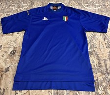 Vintage 1998 2000 Italy Home Jersey Kappa GArA Italia L Blue Modified Cut Sleeve picture