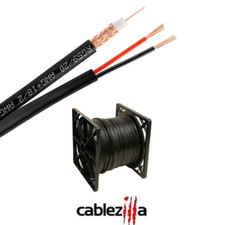RG59 Siamese Coaxial Cable 20AWG 18/2 CCTV Security Camera Bulk Wire Black 500FT picture