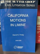 Rutter Group California Motions in Limine, 2025-2026 Civil Litigation Series NEW picture