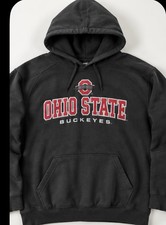 Colosseum Men's Large Black Ohio State Buckeyes Pullover Hoodie Sweatshirt EUC picture