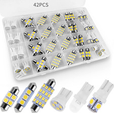 42PCS Super Bright White LED Interior Car Lights Bulb Kit White Dome Map License picture