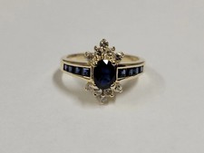 2.00 Ct Oval Cut Natural Sapphire & Diamond Wedding Ring 14K Yellow Gold picture