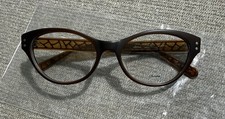 SAMA Designer Glasses NEW Frames JOSETTE Cat Eye Gold Brown Full Rim RARE Pair picture