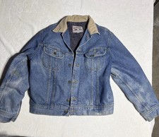 Vintage Lee Storm Rider USA Blanket Lined Denim Jacket Size 42 – Incredible Fade picture