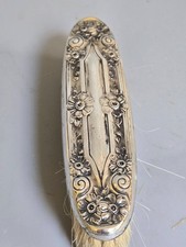Antique 1890s Solid Sterling Silver Clothes Hat Brush - Victorian Art Nouveau  picture