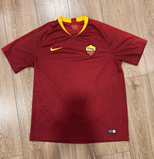 Nike AS Roma De Rossi #16 Dri-FIT Red Polyester Short Sleeve Jersey L picture