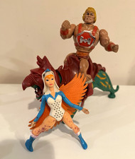 Vintage 1980s Masters of the U Lot - Sorceress, Thunder Punch He-Man, Battle Cat picture
