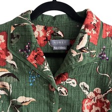 Koret VTG Floral Seersucker Textured Blazer M Boho Cottagecore Button Front picture