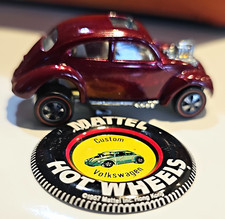 Vintage Hot Wheels Redline 1968 Custom Volkswagen USA Rose Champagne Interior NM picture