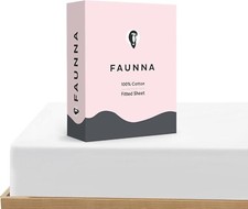 FAUNNA 100% 800TC Cotton Fitted Sheet Deep Pocket Breathable Bed Sheet All Size picture