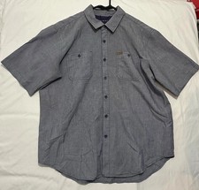 Orvis Men's Regular Gray Solid Woven Short Sleeve Point Collar Button Up Pockets picture