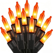Orange Halloween Lights, 100 Count, Incandescent Mini Halloween String Lights Ou picture