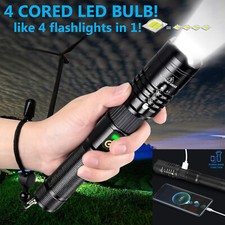 Super-Bright 990000LM LED Tactical Flashlight Zoom Torch w/ Rechargeable picture