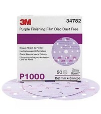 3M 34782 Hook It Dust Free P1000 Grit 6” Clear Sanding Disc Like 30669 (50 ct) picture