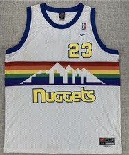NWT VTG 2003 Nike Marcus Camby Denver Nuggets Rainbow Jersey XL +2 Deadstock NBA picture