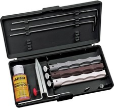 Natural Arkansas Sharpening System Medium Fine Hones Black Case picture
