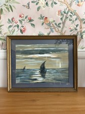 Vintage Framed Matted Original Acrylic Painting CEICA About 16” X 20” picture