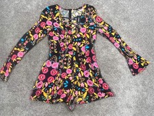 VINTAGE Express Romper Womens 2 Pink Floral Lace 90s Y2k NWT picture