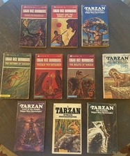 Vintage Tarzan Edgar Burroughs Paperback Book Lot~Vol. 1,2,3,5,7,8,9,11,12,21 picture