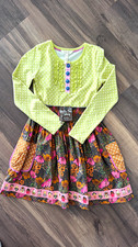 NWT Matilda Jane Girls Size 8 Fit & Flare Floral Long Sleeve Dress Pockets picture