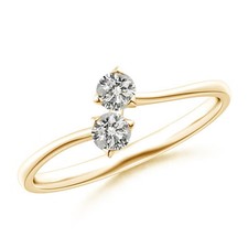 Angara Round Diamond Twist 2 Stone Ring in 14K Solid Gold picture