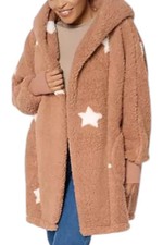 By Jill Martin Women's Sherpa Embroidered Hooded Lounger Mocha Mousse picture