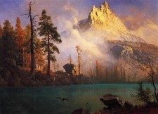 Oil painting landscape Mountain-Lake-Albert-Bierstadt-oil-painting art picture