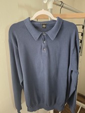 NWT Jos A Bank Traveler  Collection  BLUE Medium Pima Cotton Sweater picture