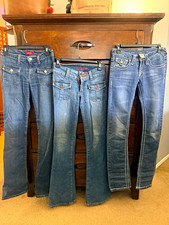 Bebe and true religion Size 25 lot of 3 jeans picture