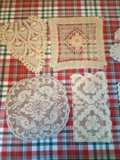 Vintage Slow Stitch Crochet and Lace Texture Bundle Ecru Coffee Dyed Remnants picture