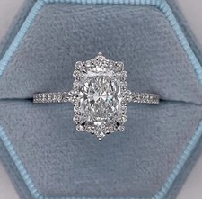 950 Platinum 2.50Ct Radiant Cut Lab Grown Diamond/CVD Women's Engagement Rings picture