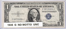 1935 G $1 Silver Certificate No Motto UNC.   #101 picture