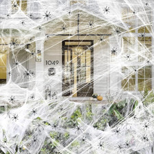 1200 Sqft Halloween Spider Webs and 50Pcs Fake Spiders Super Stretch Cobwebs Par picture