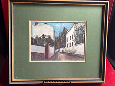 Vtg Maurice Utrillo “Street at Sannois” Framed & Matted Reproduction, French picture